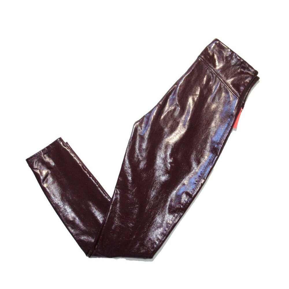 NWT SPANX 20301R Faux Patent Leather Leggings in Ruby Glossy S - Picture 6 of 7